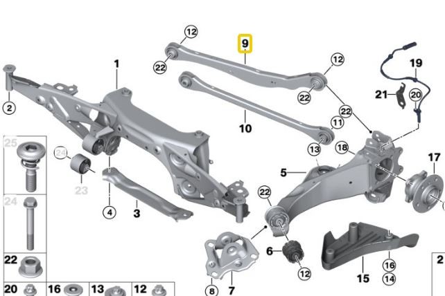 Rear Wishbone Upper F45 F46 2 Series X1 X2 Mini F54 F60