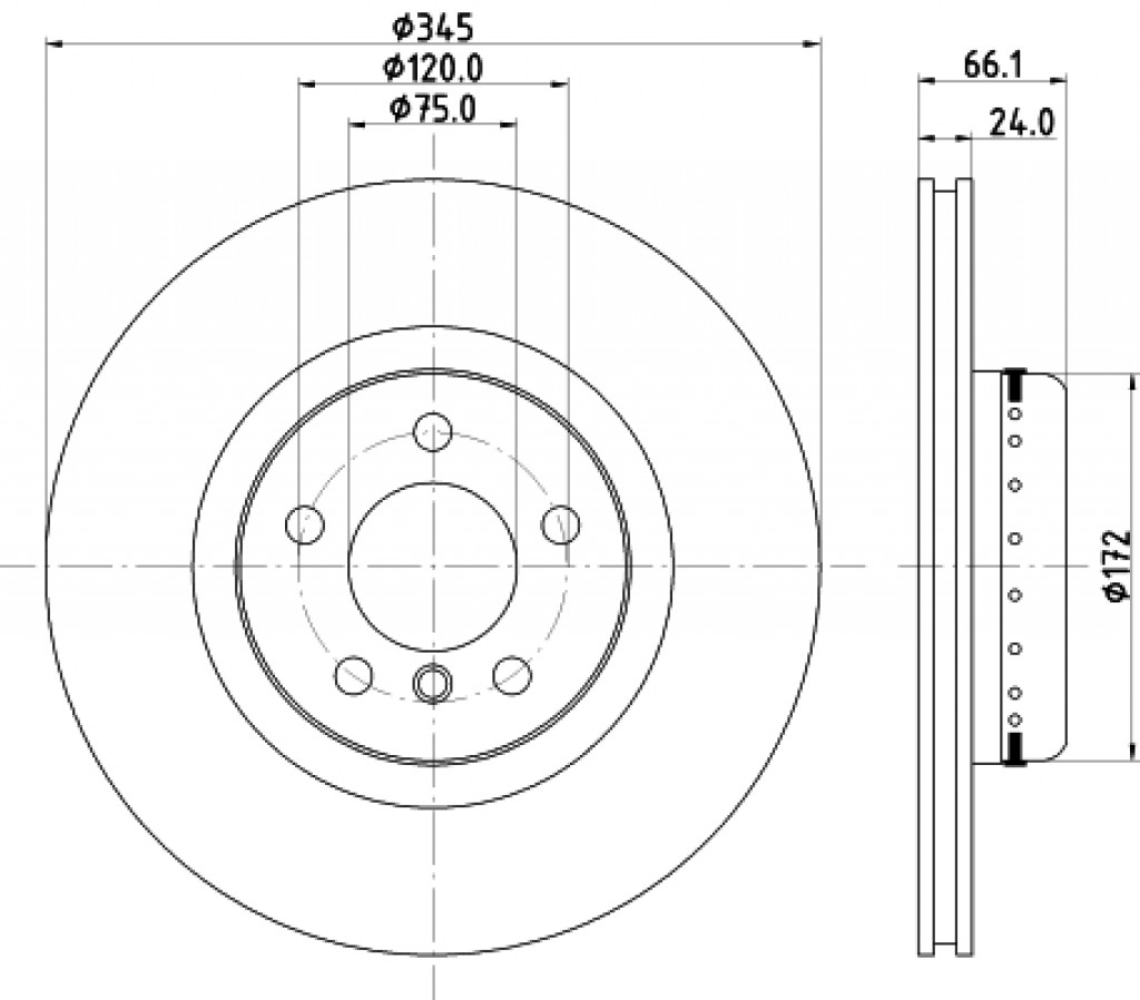 Rear Brake Disc 345x24 F20 F21 F30