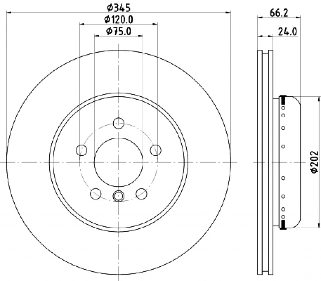 Rear Brake Disc 345x24 F30 F31 F34 F32 F34