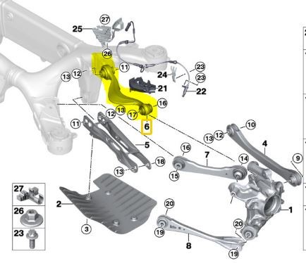 Lower Wishbone Right Hand for Rear Axle G30 G31