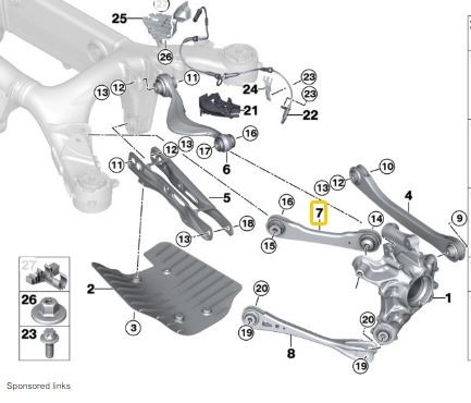 Guide Rod Left Hand for Rear Axle G30 G31 F90 G11 G12 G14 G15