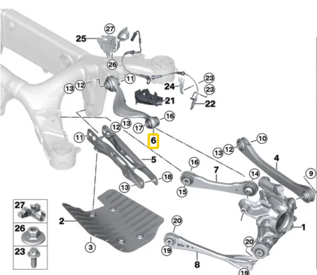 Rear Control Arm Right G05 G06 G07 X5 X6 X7 M