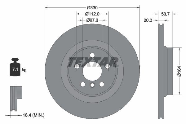 Rear Brake Disc F40 F44 F39 X2 Mini F54 F60