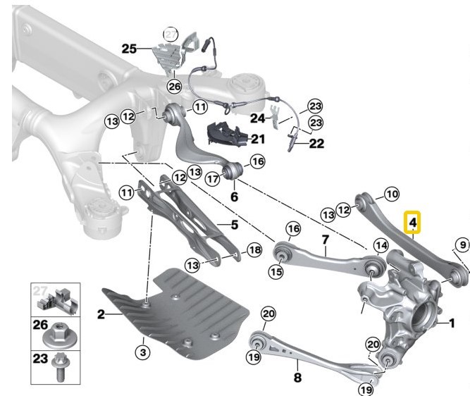 Rear Steering Arm Right G11 G12 G14 G15 G30 G31 G32